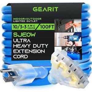 Extension Cord 100 Feet 10/3-3 Triple Outlet Ultra Heavy Duty